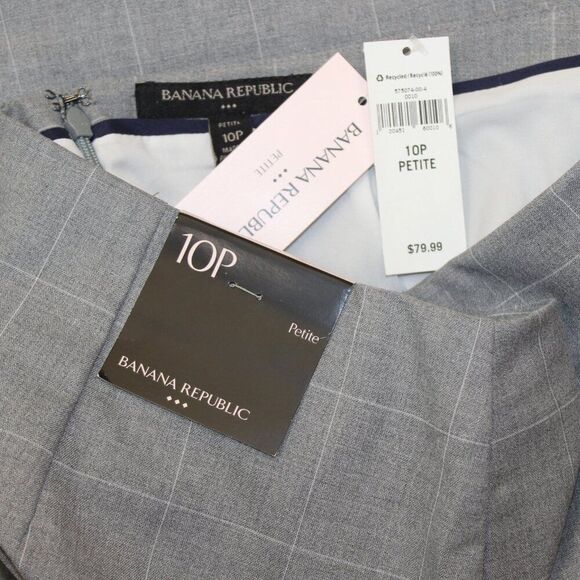 nwt BANANA REPUBLIC Geometric-Pattern Knee-Length Pencil Skirt, Grey, Size 10P - Picture 5 of 7